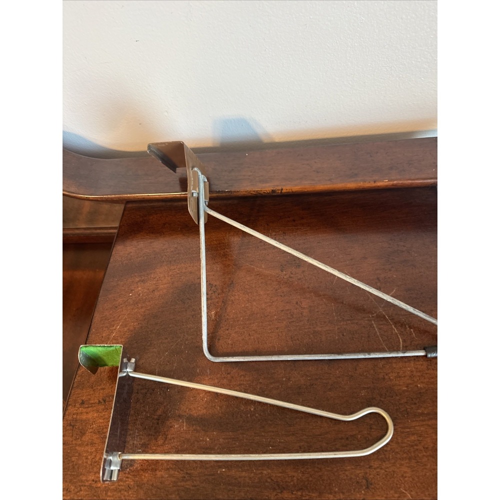 2- Vintage Over The Door Hanger Curved Straight Retro Metal